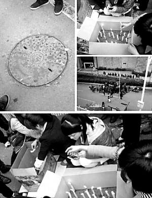 长沙市民在出事地点为杨丽君祈福。图片来自于网络