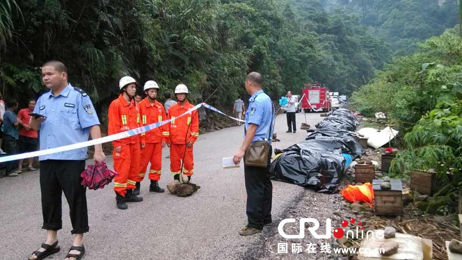 2013年7月14日，广西金秀，公安、消防等部门参与救援。图片来源：张图腾/CFP