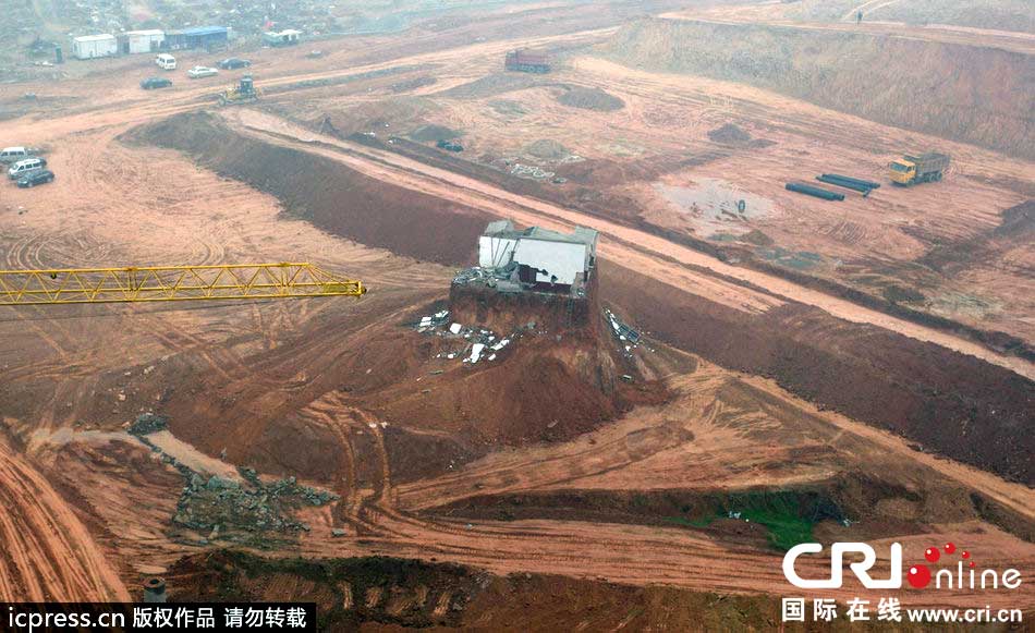 2014年2月23日，湖南长沙，鸟瞰“孤岛”。图片来源：东方IC