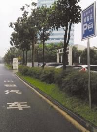 已放置标牌的定点停车位