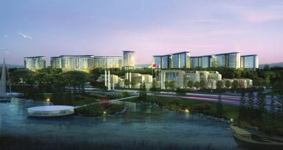 正在建设中的西南医疗康健中心效果图