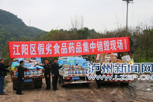 假劣食药品被集中销毁